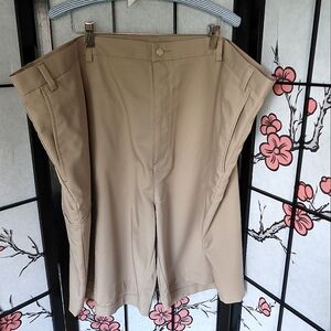 Grand Slam Golf Men's Flat Front Golf Shorts - Tan Big And Tall 52